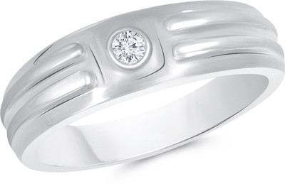

VK Jewels Double Line Alloy Cubic Zirconia Rhodium Plated Ring, Silver