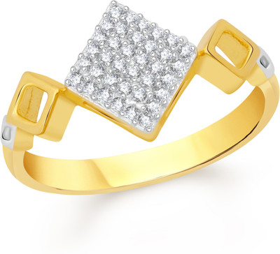 

VK Jewels Square Alloy Cubic Zirconia Gold-plated Plated Ring