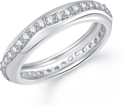 VK Jewels Love B Shaped for Women and Girls Alloy Cubic Zirconia Gold Plated Ring