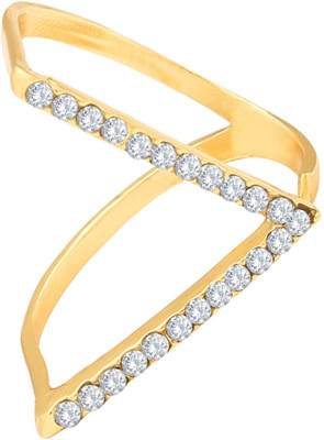 

Tipsyfly Diamond Valley Ring Alloy Ring, White