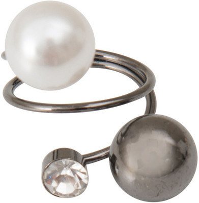 

Taj Pearl Designer Alloy Ring, Silver