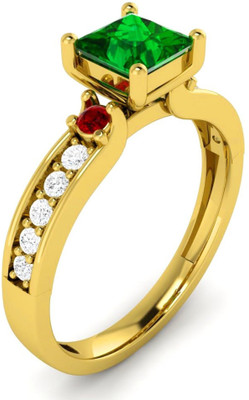 

Parshva Diam Silver Cubic Zirconia Gold-plated Plated Ring, Yellow