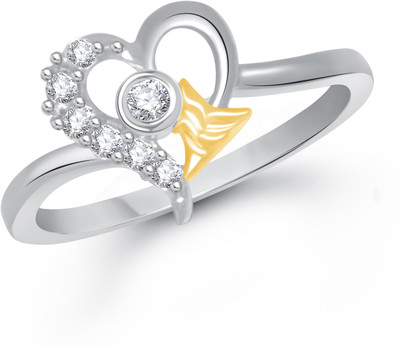 

VK Jewels Cupid's Arrow Heart Alloy Cubic Zirconia Gold-plated Plated Ring