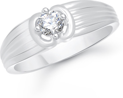 

VK Jewels Single Stone Alloy Cubic Zirconia Rhodium Plated Ring, Silver
