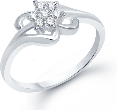 

VK Jewels Eloquent Alloy Cubic Zirconia Rhodium Plated Ring, Silver