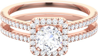 

Kiara Jewellery Silver Cubic Zirconia Rhodium Plated Ring, Pink