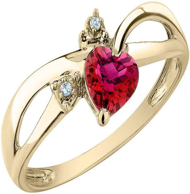 Kiara Jewellery Sterling Silver Swarovski Zirconia Ring, Yellow