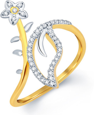 

Sukkhi Floral Alloy Rhodium, Gold-plated Plated Ring, White;gold