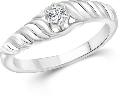 

Vighnaharta Status Solitare Alloy Cubic Zirconia Gold-plated Plated Ring, Silver
