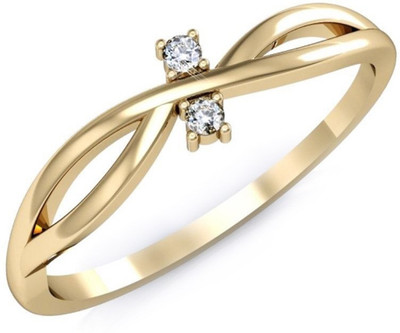 

Kataria Jewellers American Diamonds Hearts Valentines 92.5 BIS Hallmarked Silver Ring, Yellow