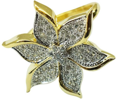 Sheetal Jewellery Brass Cubic Zirconia Gold Plated Ring