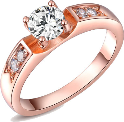 60% OFF on Kaizer Jewelry Alloy Cubic Zirconia 18K Rose Gold Plated Ring