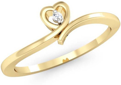 

Kataria Jewellers American Diamonds Hearts Valentines 92.5 BIS Hallmarked Silver Ring, Yellow