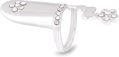 

Fasherati Alloy Crystal Nail Ring, Silver