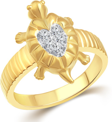 VIGHNAHARTA Glamour Turtle Alloy Cubic Zirconia Gold Plated Ring