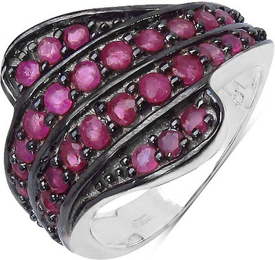 Johareez Sterling Silver Ruby Sterling Silver Plated Ring