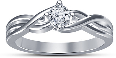 

Vorra Fashion Solitaire Twisted Shank Fashion Sterling Silver Cubic Zirconia Platinum Plated Ring, White