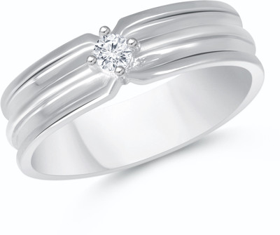 

VK Jewels Allure Alloy Cubic Zirconia Rhodium Plated Ring, Silver