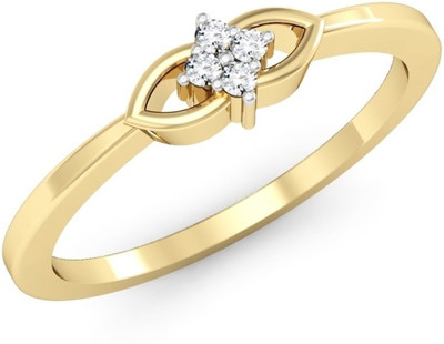 

Kataria Jewellers The Fontanne American Diamond 92.5 BIS Hallmarked Silver Ring, Yellow