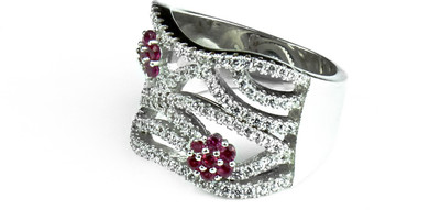 

Swank Silver Elegant Exclusive Sterling Silver Ring, Multicolor