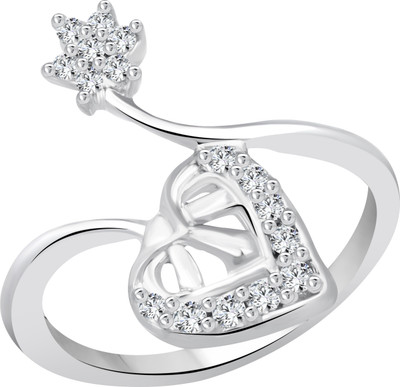 

Vighnaharta Alloy Cubic Zirconia Gold-plated Plated Ring, Silver