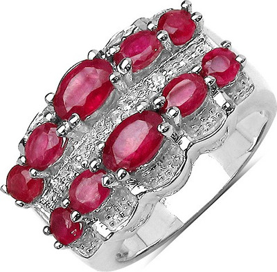 Johareez Sterling Silver Ruby Sterling Silver Plated Ring