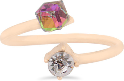

Fasherati rose gold plated studded crystal Alloy Crystal Rhodium Plated Ring