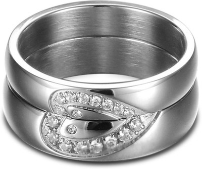 

Anopchand Tilokchand Jewellers Silver Cubic Zirconia Gold-plated Plated Ring, Platinum