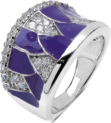 Johareez Sterling Silver Cubic Zirconia Sterling Silver Plated Ring