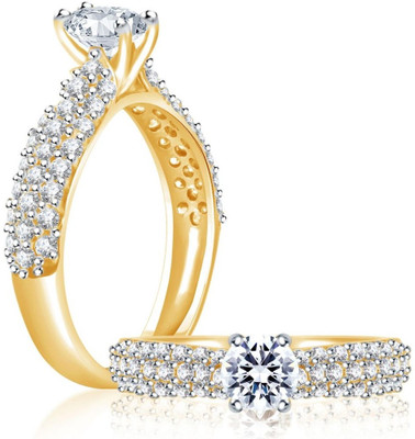 

Sukkhi Cubic Zirconia Stone Studded Solitaire Alloy Cubic Zirconia Rhodium, Gold-plated Plated Ring, White;gold