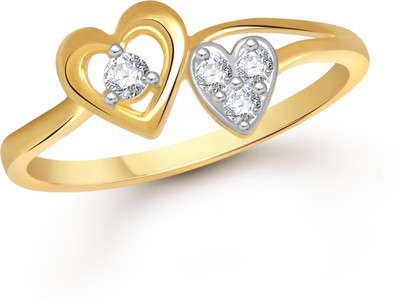 

VK Jewels Admirable Dual Heart Alloy Cubic Zirconia Gold Plated Ring
