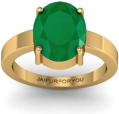 

Jaipurforyou Certified Emerald Panna 4.70 cts or 5.25 ratti Alloy Emerald Gold-plated Plated Ring, Green