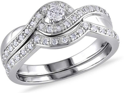 

Kiara Jewellery Sterling Silver Swarovski Zirconia Rhodium Plated Ring, White