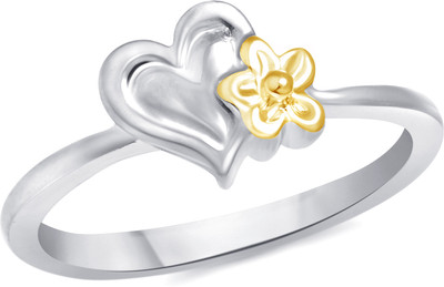 Vighnaharta Flory Heart Alloy Gold-plated Plated Ring, Silver