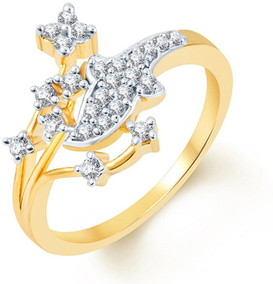 Sukkhi Classy Alloy Cubic Zirconia Rhodium, Gold Plated Ring