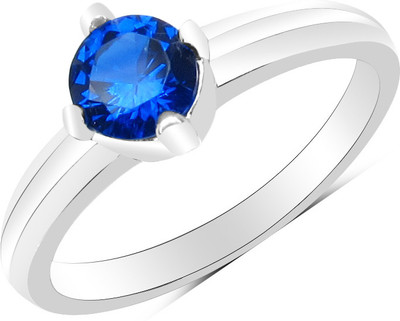 

Johareez Sterling Silver Cubic Zirconia Rhodium Plated Ring, Blue