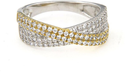 

Anopchand Tilokchand Jewellers Silver Cubic Zirconia Gold-plated Plated Ring, Platinum