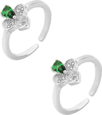 

Jewel99 Princess Delight Sterling Silver Swarovski Zirconia Platinum Plated Toe Ring