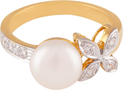 

ZKD Jewels 4 Petal 18kt Diamond, Pearl Yellow Gold ring