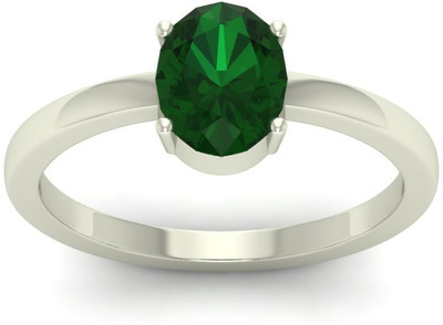

Jewels5 Primrose Green 14kt Emerald White Gold ring(Rhodium Plated)