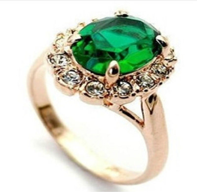 

Stile Alloy Gold-plated Plated Ring, Green