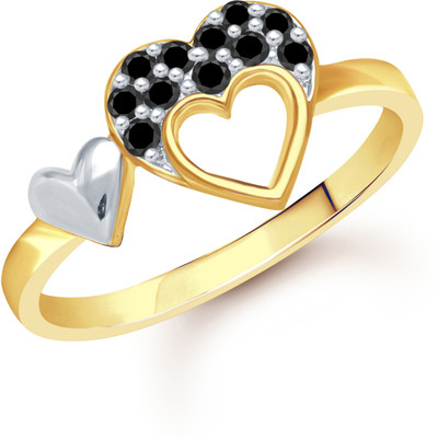 VK Jewels Double Heart Gold Shaped for Women and Girls Alloy Cubic Zirconia Gold Plated Ring