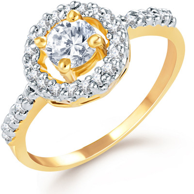 

Sukkhi Pretty Alloy Cubic Zirconia Gold-plated, Rhodium Plated Ring, Gold;white