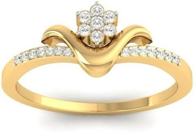 

Jewels5 Bloosom 18kt Diamond Yellow Gold ring(Rhodium Plated)