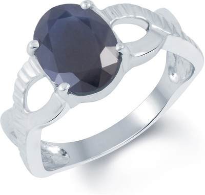 

G-Luck Neelam Stone Weight - 4.03 Carat / 4.74 Ratti Silver Sapphire Ring, Blue