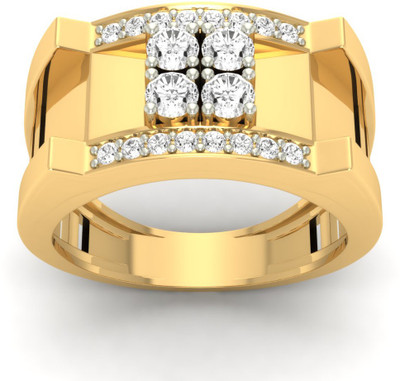 

Jewels5 Marion 18kt Diamond Yellow Gold ring(Rhodium Plated)