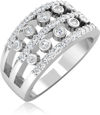 31% OFF on Forevercarat Amelia Metal Diamond Sterling Silver Plated Ring