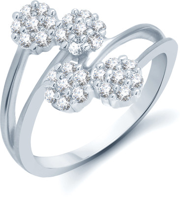 VK Jewels Splendid Shaped for Women and Girls Alloy Cubic Zirconia Rhodium Plated Ring