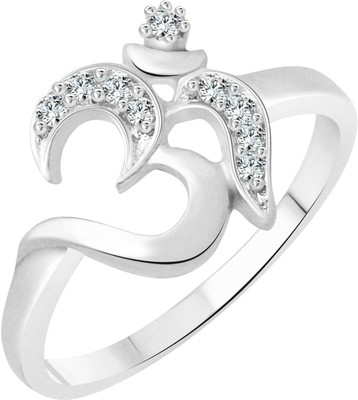 

Vighnaharta Silver Om Alloy Cubic Zirconia Gold-plated Plated Ring