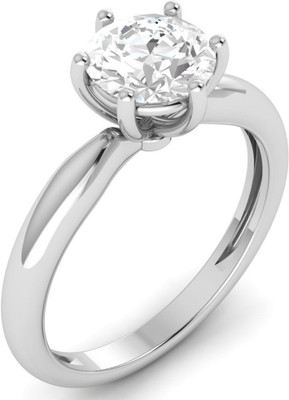

Ciemme 1.7Ct. White Rhodium Plated Solitaire Collection Jewellery Sterling Silver Cubic Zirconia Gold-plated Plated Ring